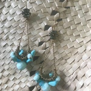 Genuine turquoise statement earrings!